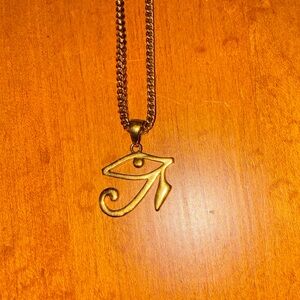 18k Gold Eye of Horus Pendant Necklace by GoldGods